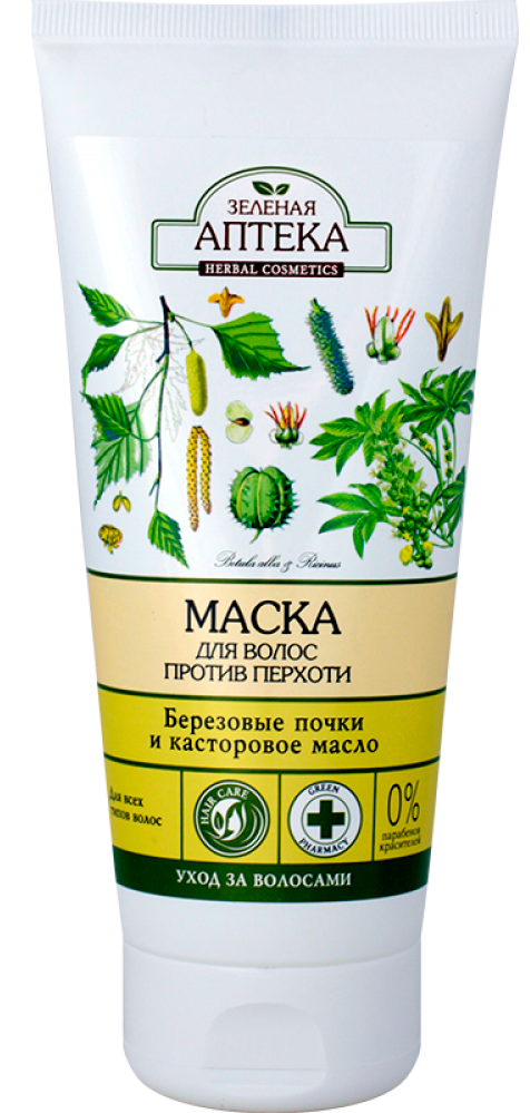 Зеленая Аптека Маска для волос против перхоти Березовые почки и касторовое масло 200мл