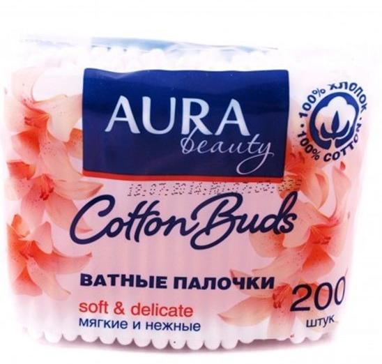Палочки ватные "Aura" N200 п/э (Р)