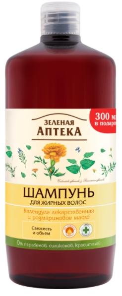 Зеленая Аптека Шампунь для жирных волос Календула и розмариновое масло 1000 мл