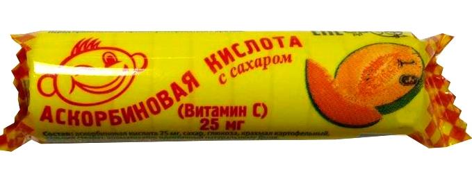 К-та аскорбин. с сах. 25мг N 10 (манго)(Р) (ПТ)