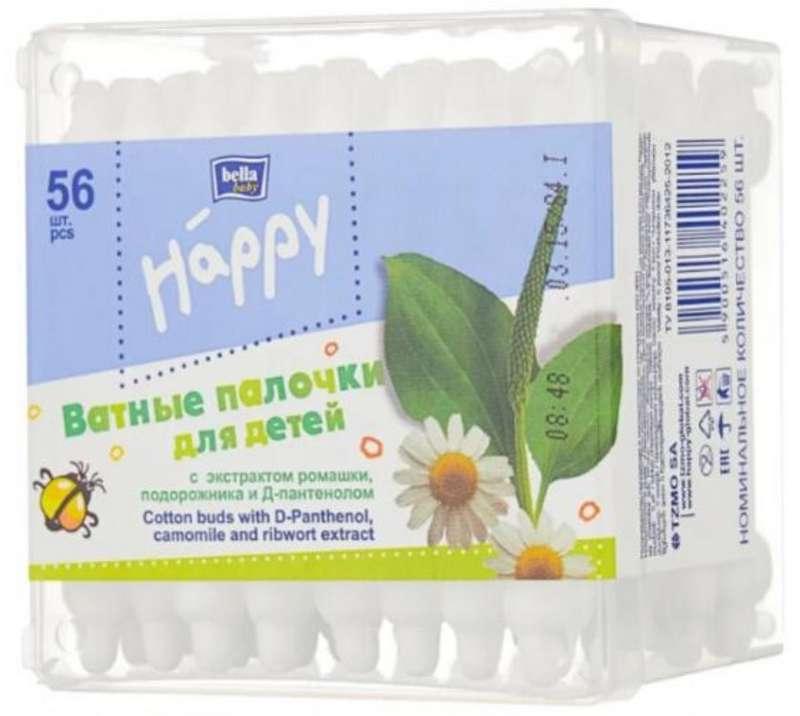 Палочки ватные Bella Happy д/дет.N 56 ромаш. с огранич.(Р)