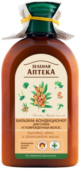 Зеленая Аптека Бальзам-кондиционер для сухих и поврежденных волос Липовый цвет и облепиховое масло 300мл
