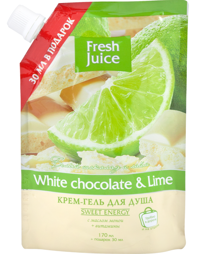 Fresh Juice Крем-гель для душа Белый Шоколад и Лайм 200 мл