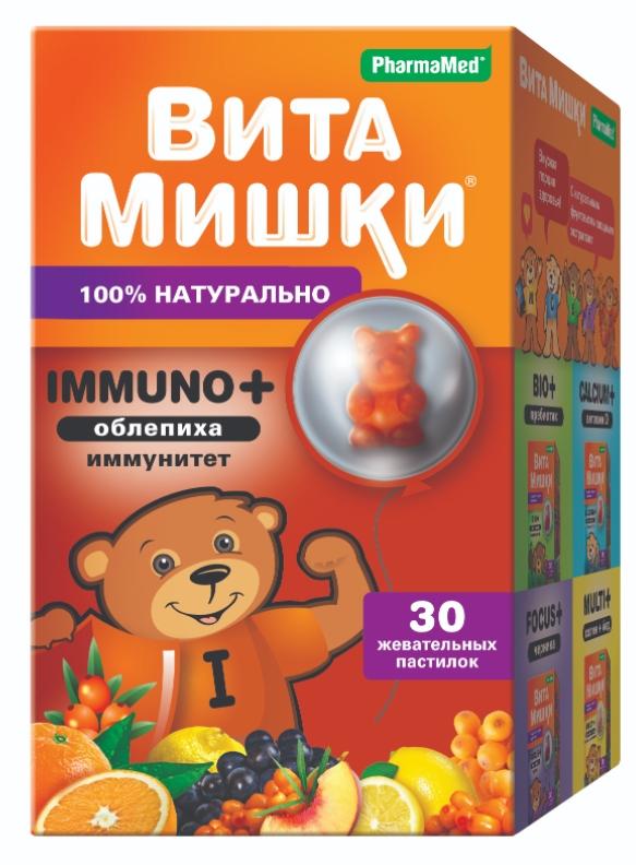 ВитаМишки Immuno+ Облепиха пастилки жевательные: 30 шт.