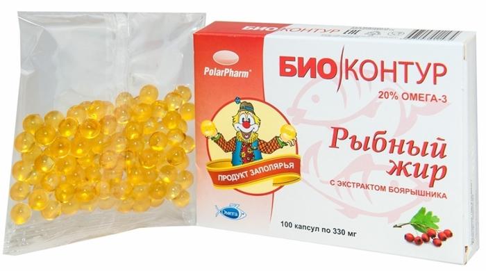 Рыбный жир Биоконтур капс. N100 (боярышник) (Р) (ПТ)