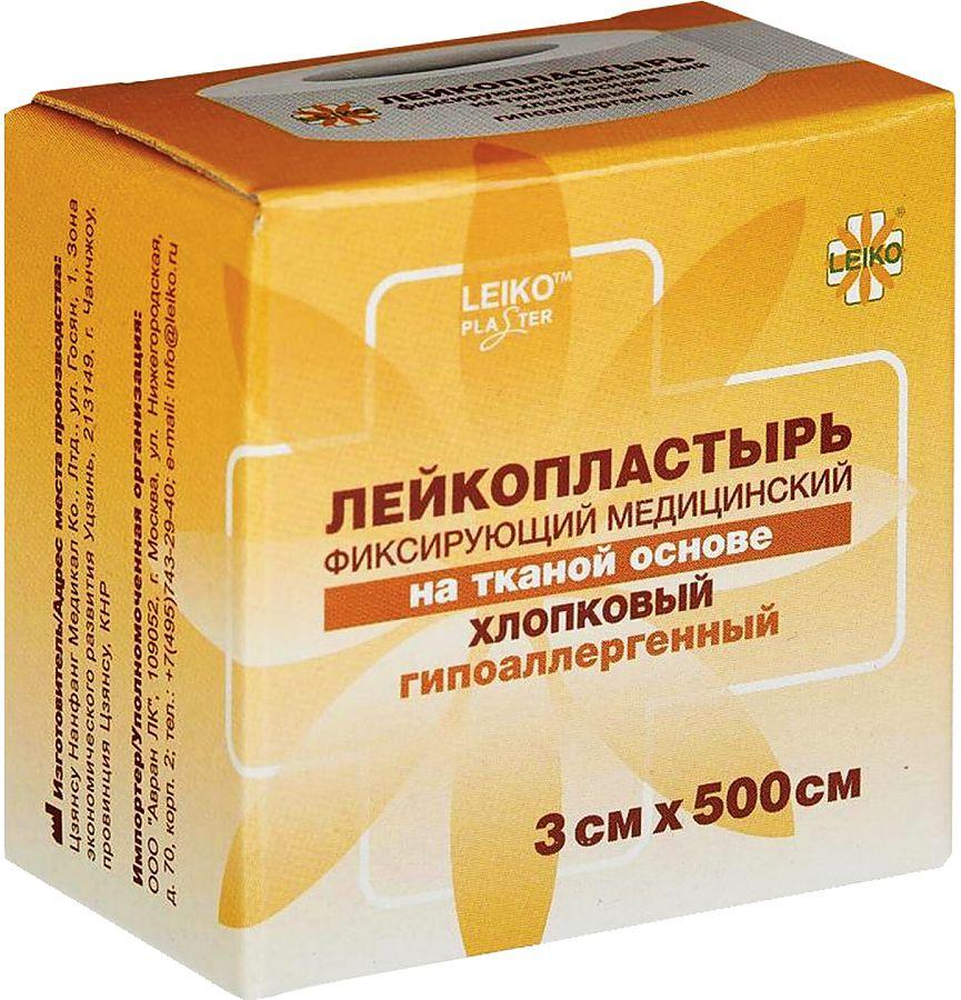Пластырь Leiko 3х500см ткан.осн. к.уп. (телесн.)(Р)