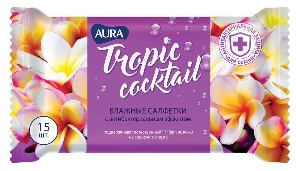 Салфетка вл. "Aura"Tropic Coctail а/бакт.N15 (Р)