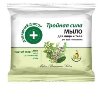 Домашний Доктор Мыло для лица и тела Тройная сила 70 г