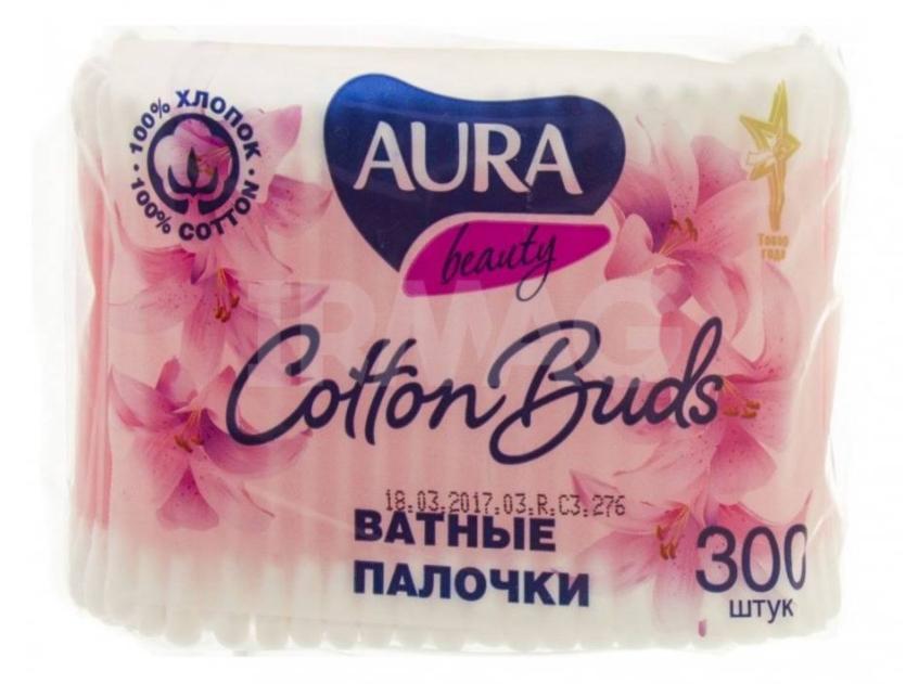 Палочки ватные "Aura" N300 п/э (Р)