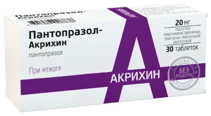 Пантопразол-Акрихин таб. 20мг N30 (Р)