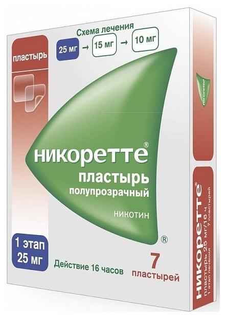 Никоретте пласт.трансд. 25мг/16часов N 7 (Р)