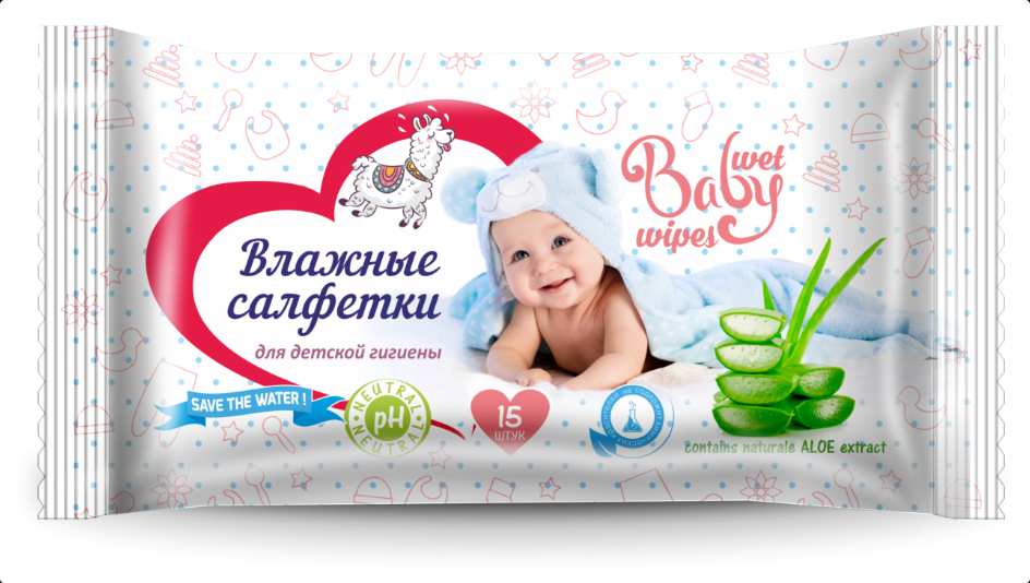 Салфетка вл. "Vestar" Детские с алоэ N15 (Р)