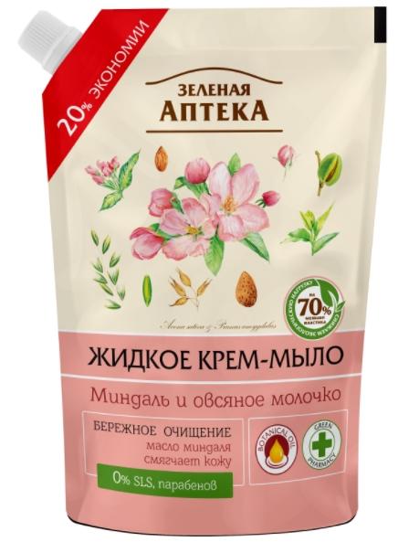 ЗА Кр.-мыло жид. Миндаль и овс.молочко 460мл дой-пак