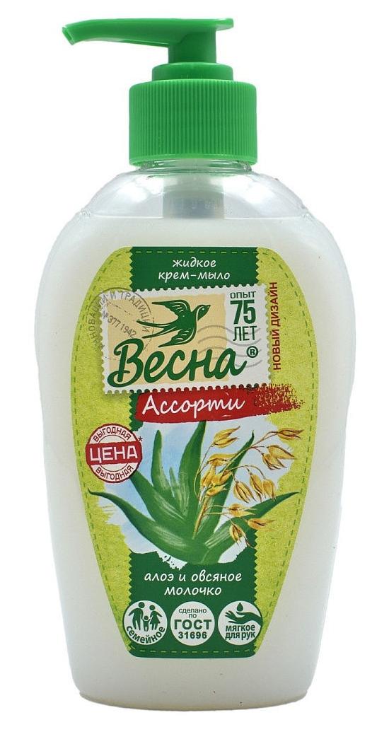 Крем-мыло жид.Весна Алоэ и овсян.мол.280г (Р)