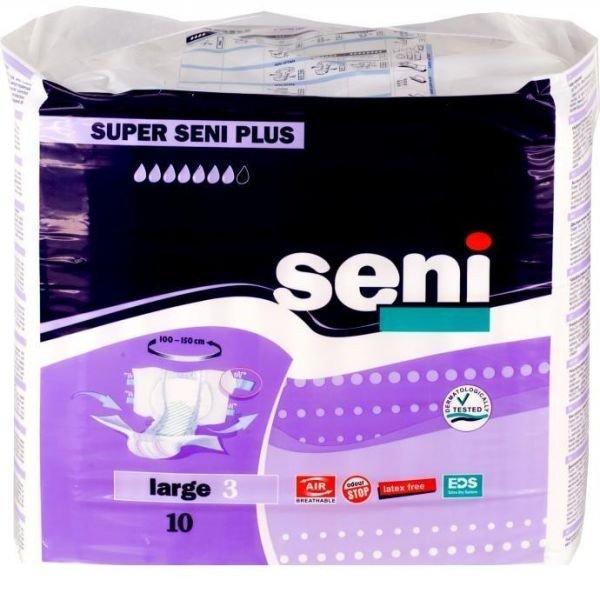 Подгузники для взрослых SUPER SENI Plus Air Large: 10 шт.