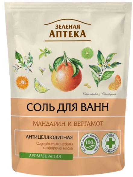 ЗА Соль д/ванн Мандарин и бергамот 500г (дой-пак) А/целлюлитная