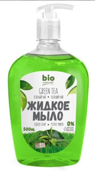 BioNat Мыло жидкое Зеленый чай 500 мл (с дозатором)