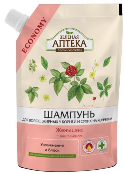 Зеленая Аптека Шампунь Женьшень 200мл (дой-пак)