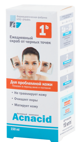Acnacid Скраб ежедневный от черных точек для проблемной кожи 150 мл