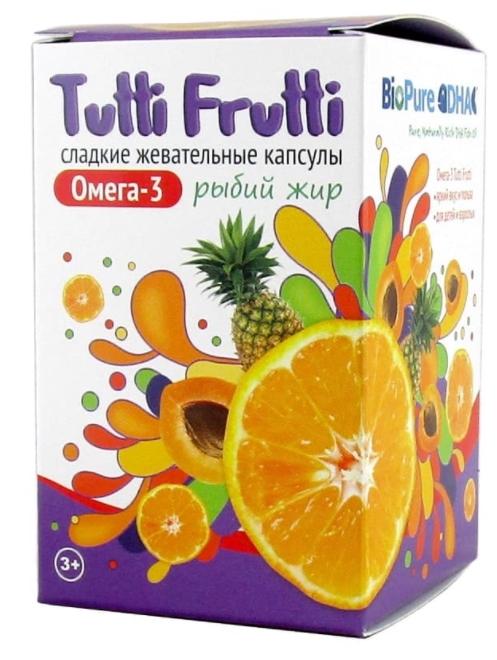Тутти-Фрутти Рыбий жир Омега-3 капс.жев.N45 (Р) (ПТ)