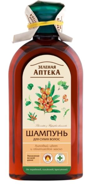Зеленая Аптека Шампунь для сухих волос Липовый цвет и облепиховое масло 350 мл
