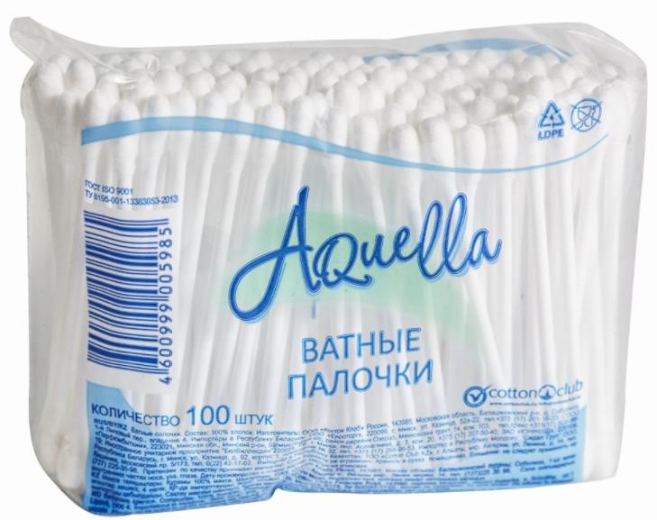 Палочки ватные "Aquella" N100 полиэт.(Р)