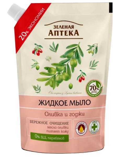 ЗА Мыло жид. Оливка и годжи 460мл дой-пак