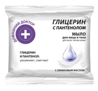 Домашний Доктор Мыло для лица и тела Глицерин с пантенолом 70 г