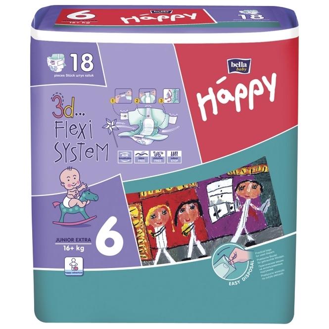 Подгузники Baby Happy Junior Extra 6 (16+кг): 18 шт.