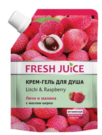 Fresh Juice Крем-гель для душа дой-пак Litchi&Raspberry 200 мл