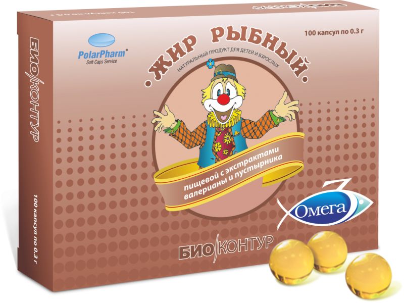 Рыбный жир Биоконтур капс. N100 (валер.пуст.)(Р) (ПТ)