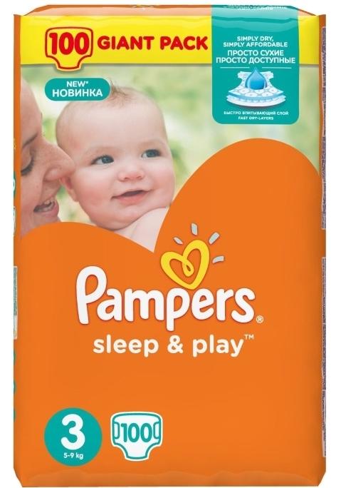 Подгузники Pampers Sleep&Play р. 3 (6-10кг): 100 шт.