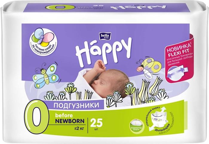 Подгузники Baby Happy Before Newborn 0 (2кг): 25 шт.