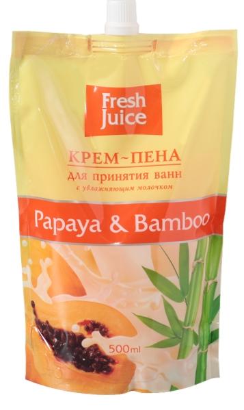 Fresh Juice Крем-пена для ванн Папайя&Бамбук 500 мл (дой-пак)