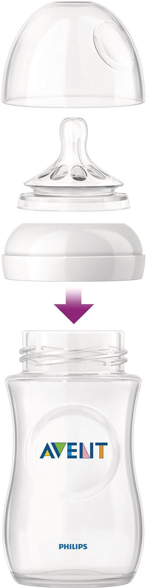 AVENT Бутыл.стекл.Natural 240мл с сил.соской (SCF053/17) (Р)