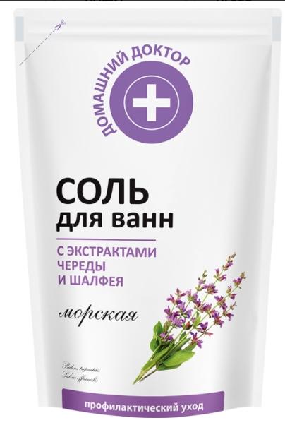 ДД Соль д/ванн с экст.череды и шалф. 500г (дой-пак)