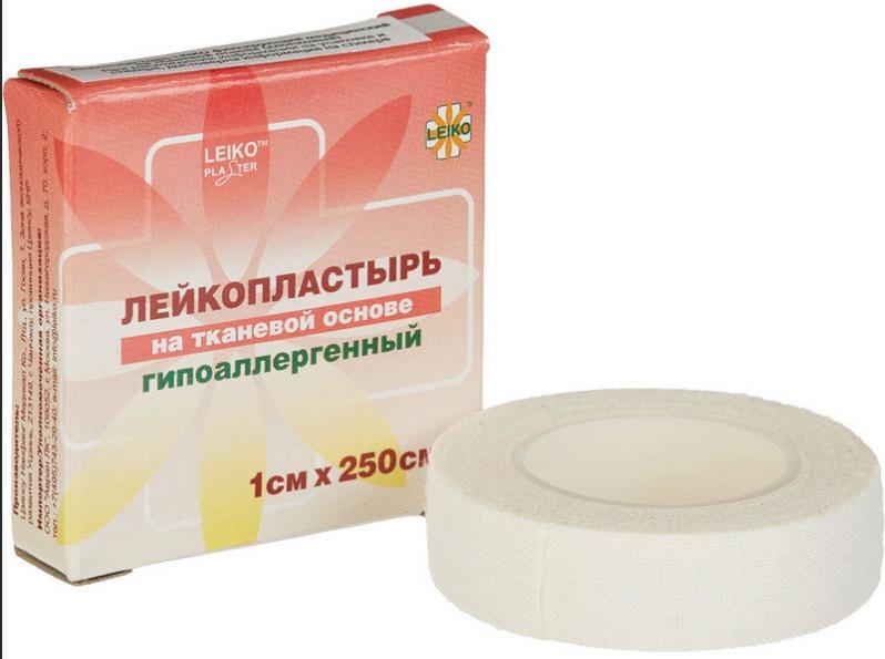 Leiko Пластырь катушечный на тканевой основе 1х250 см (картонная упаковка)