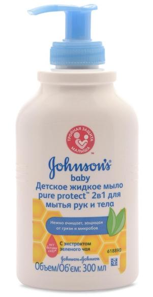 Дж.Бэби Мыло жидкое 2в1 Pure Protect 300мл