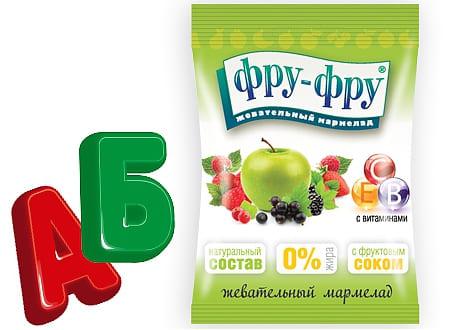 Фру-Фру Мармелад жевательный Азбука 30 г