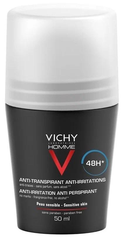Vichy Homme Дезодорант-антиперспирант для чувствительной кожи, 48 часов, , ролик, 50 мл