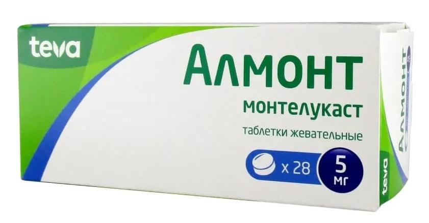 Алмонт таб. жев. 5мг N28 (Р) (Монтелукаст)