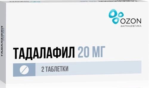 Тадалафил таб. п/о 20мг N2 (Р) Озон