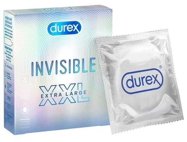 Презерв."Дюрекс" Invisible XXL N3 (ультратонкие)(Р)