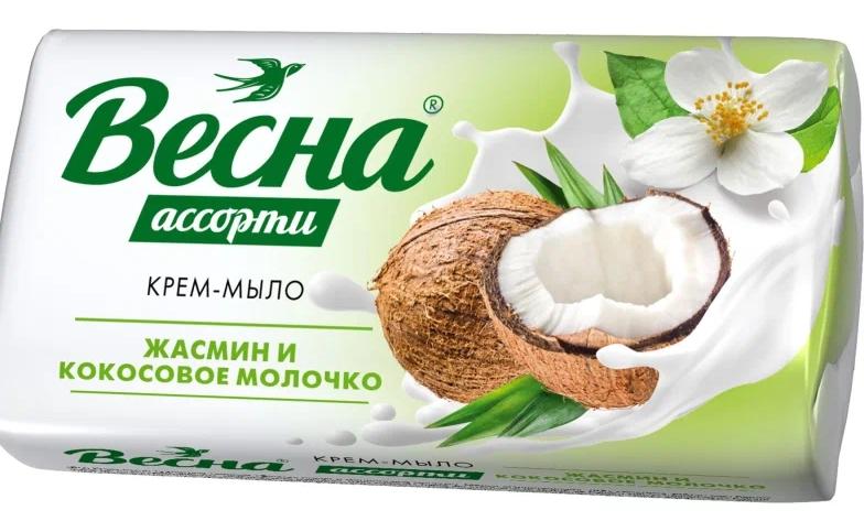 Крем-мыло Весна Жасмин и кокос мол. 90г (Р)