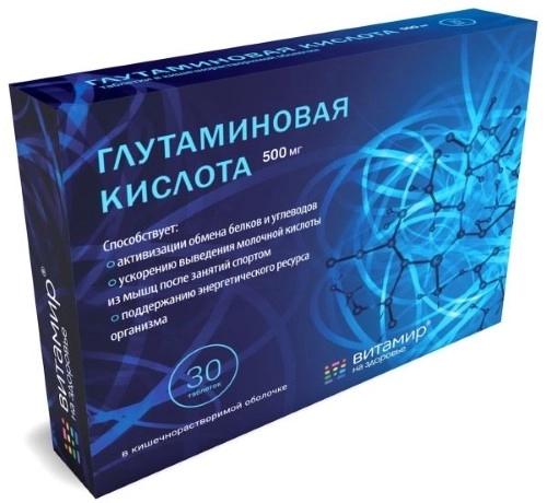Глутаминовая к-та таб. 500мг N30 Витамир (Р) (ПТ)
