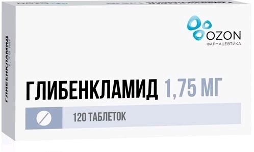Глибенкламид таб. 1.75мг N120 (Р) Озон#