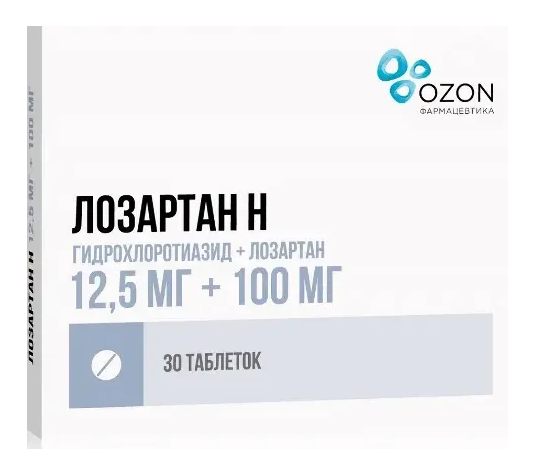 Лозартан Н таб. 100мг/25мг N30 (Р) Озон