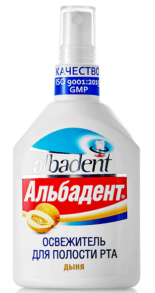 Освежитель д/рта спр."Альбадент" дыня 35мл (Р)