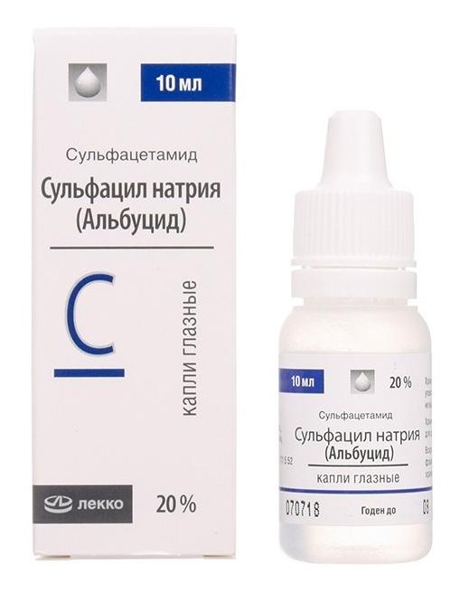 Сульфацил натрия капли глаз. 20% 10мл (Р) Лекко