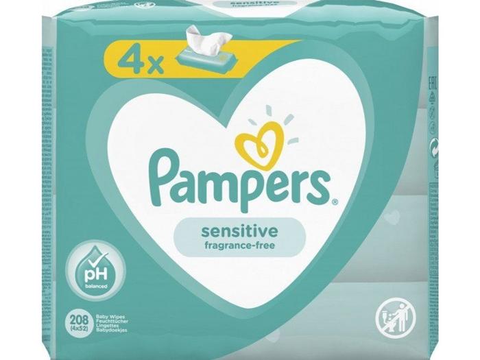 Салфетка влажная детская Pampers Sensitive № 208 (52х4)